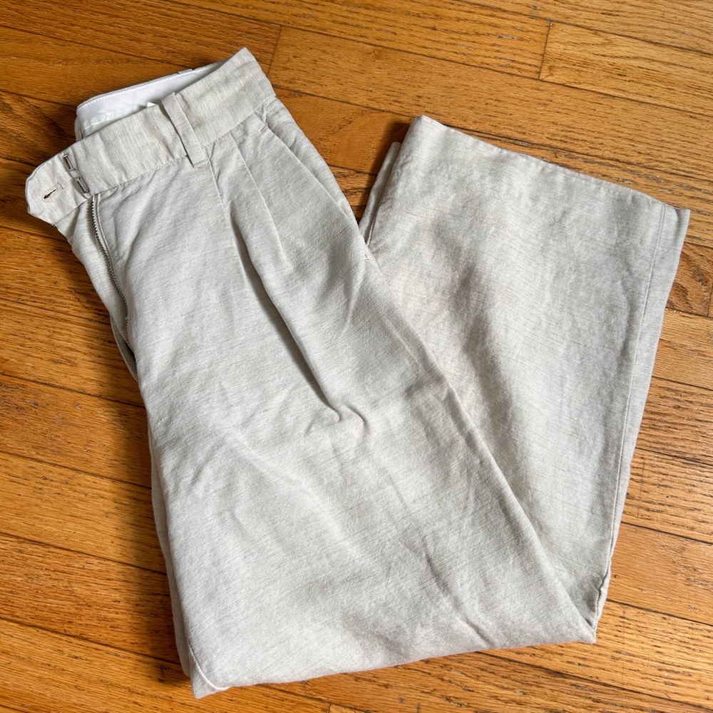 Aritzia The Effortless Linen Pant cropped